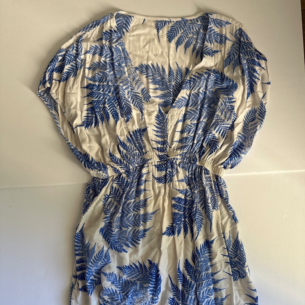 Beachy, BoHo, fun, white and blue sundress or cover-up